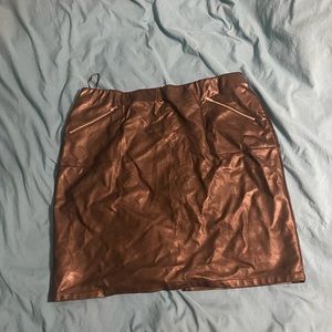 Faux Leather Midi Skirt